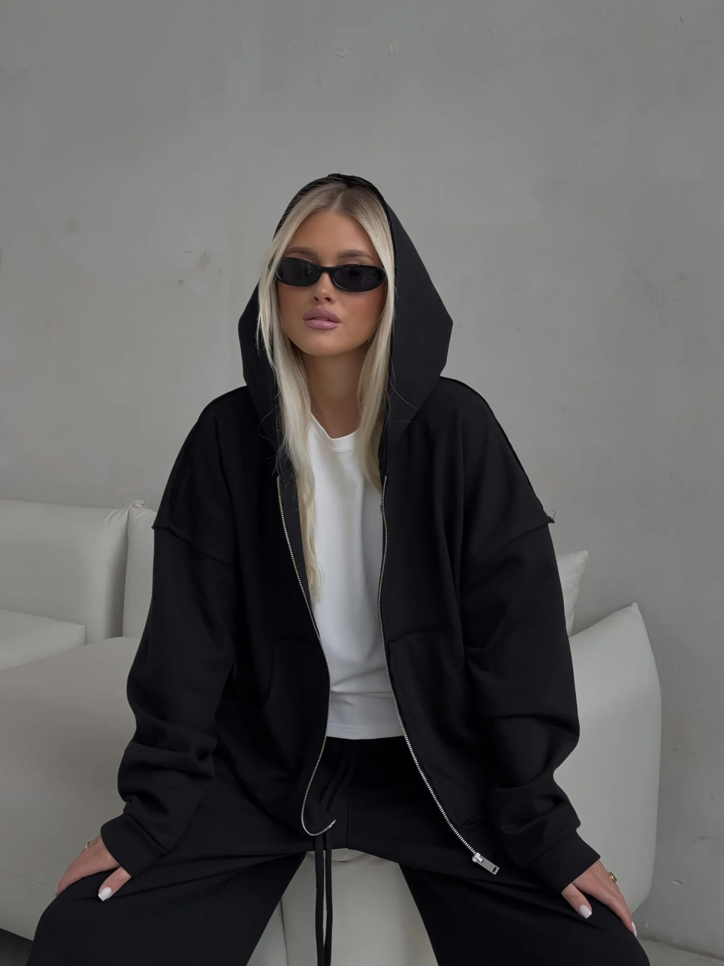 Hooded Sport Cardigan Suit