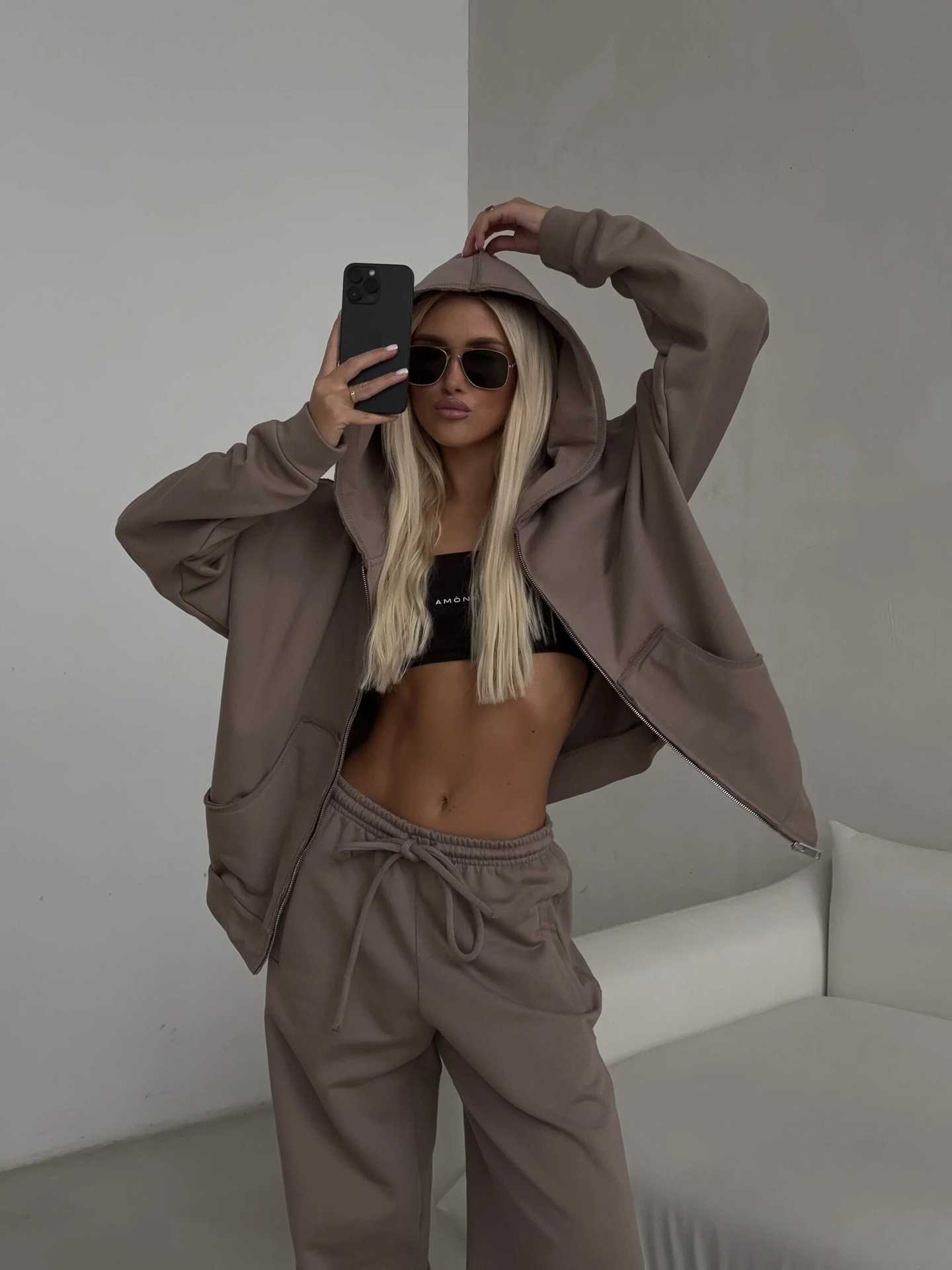 Hooded Sport Cardigan Suit
