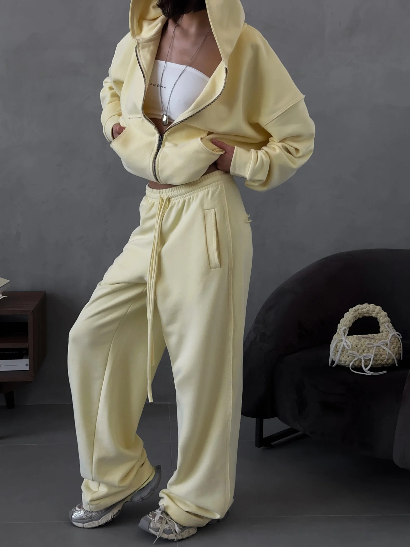 Hooded Sport Cardigan Suit