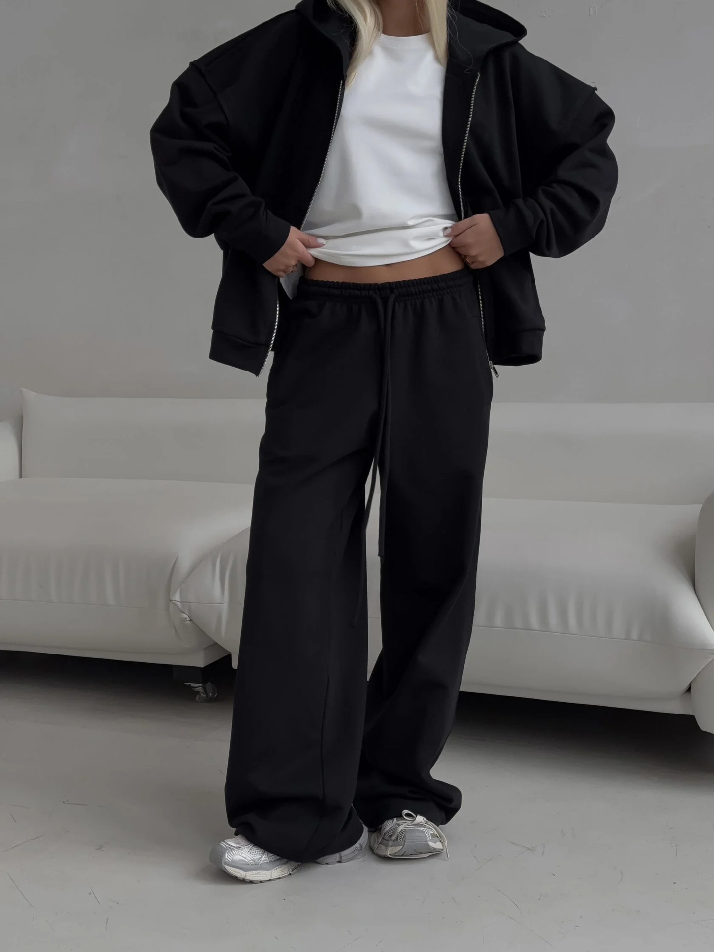 Hooded Sport Cardigan Suit