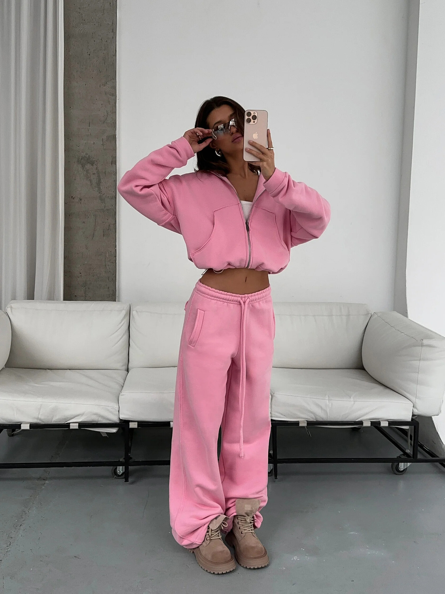 Hooded Sport Cardigan Suit