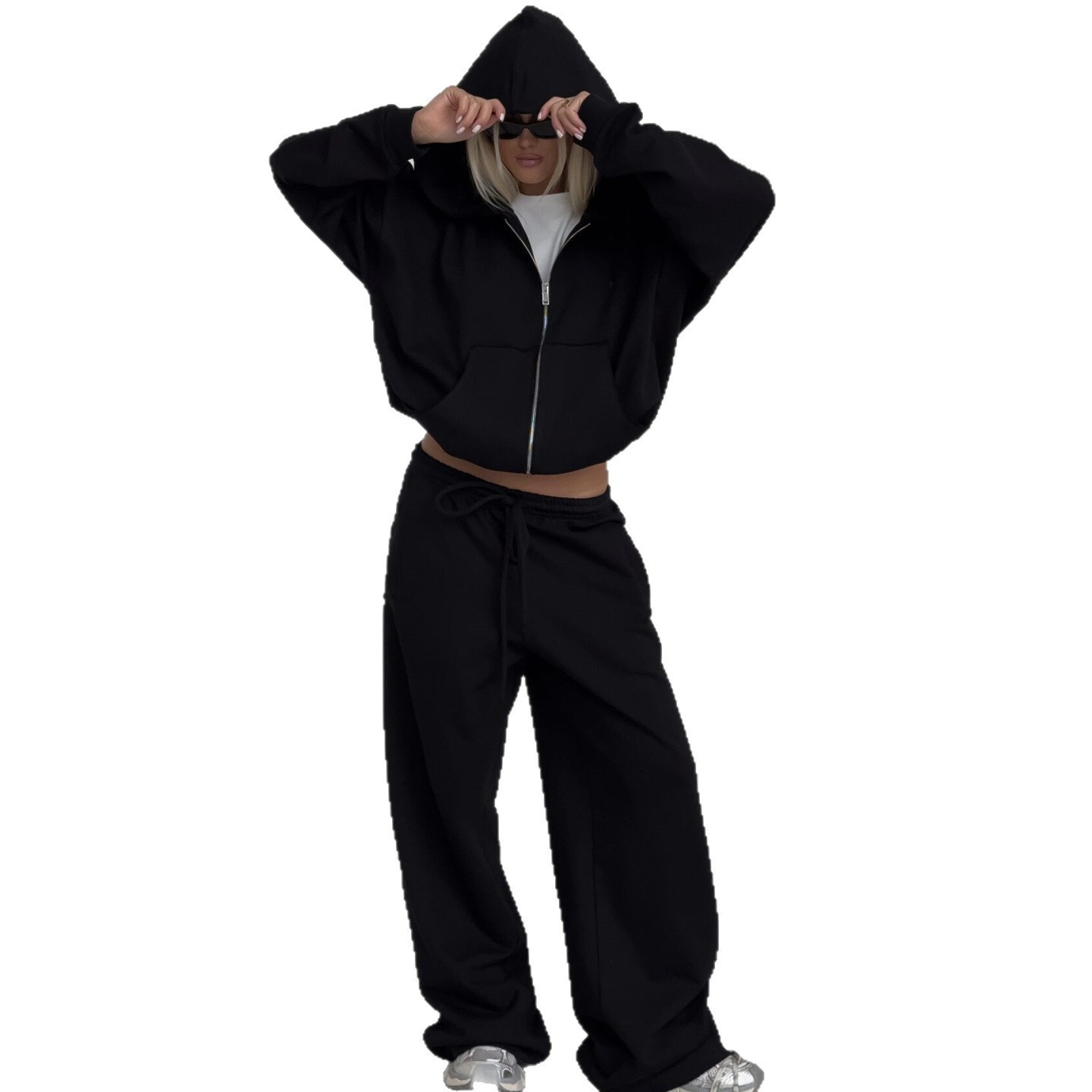 Hooded Sport Cardigan Suit