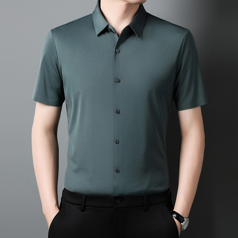 Mens Shirt Fashion Casual Short-sleeved
