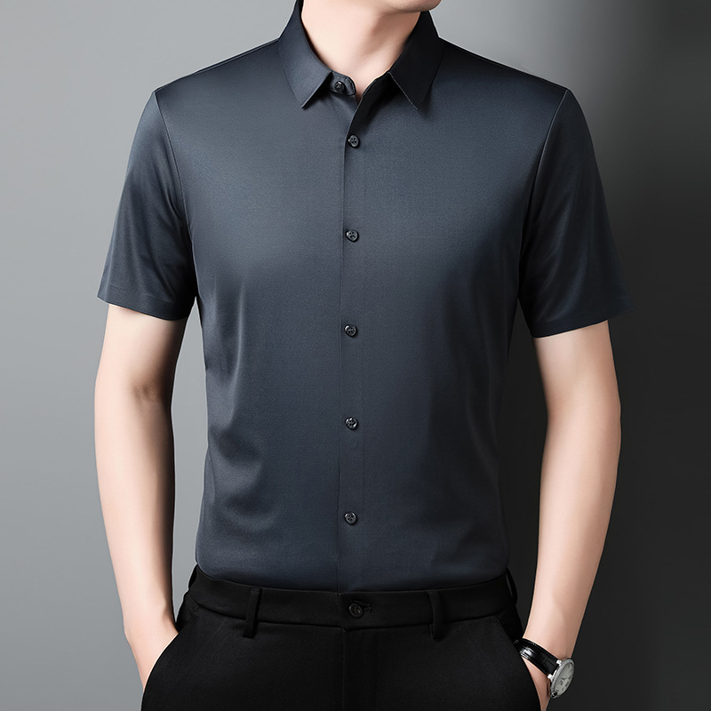 Mens Shirt Fashion Casual Short-sleeved