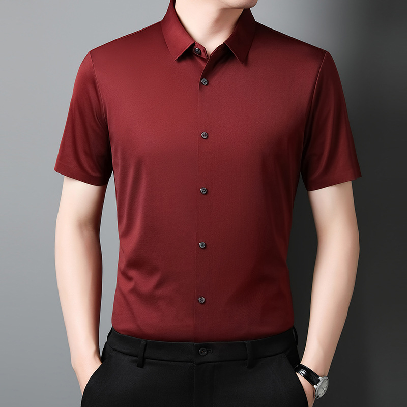 Mens Shirt Fashion Casual Short-sleeved