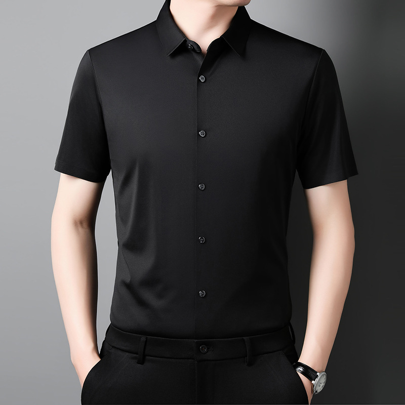Mens Shirt Fashion Casual Short-sleeved