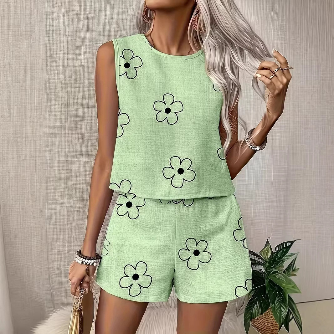 Womens Tank Top And Shorts Set