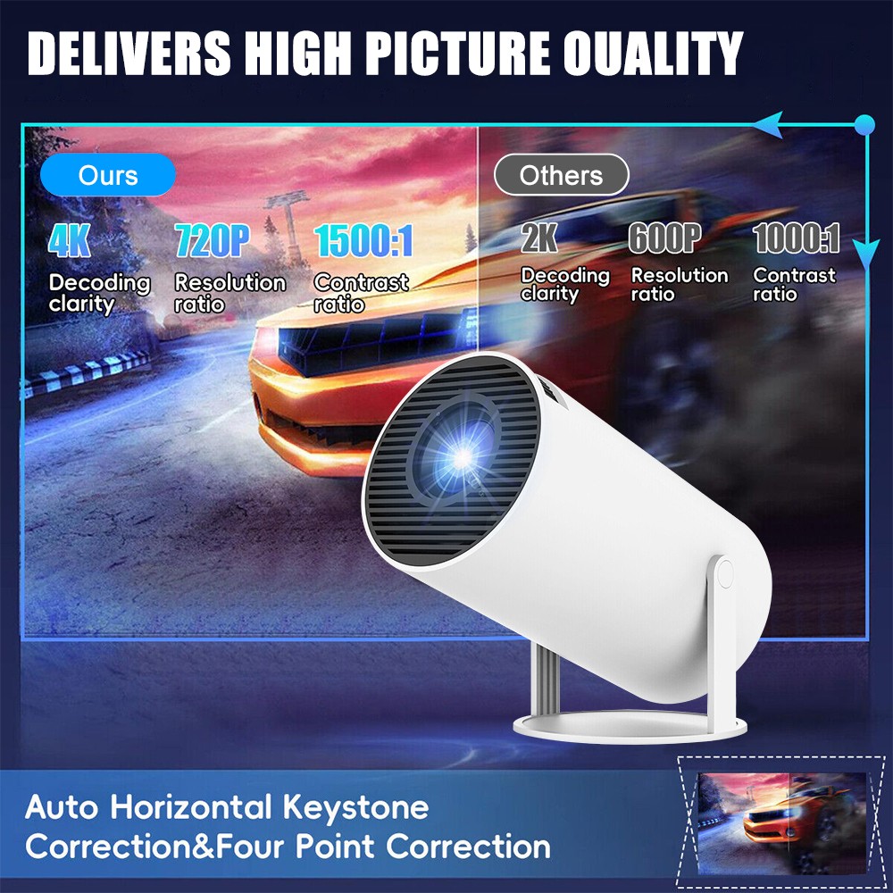 Portable 4K Smart WiFi Mini Projector