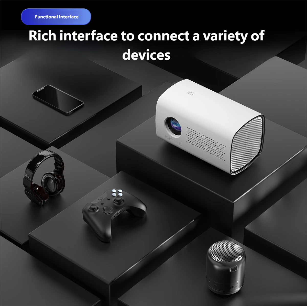Projector Portable Mini White