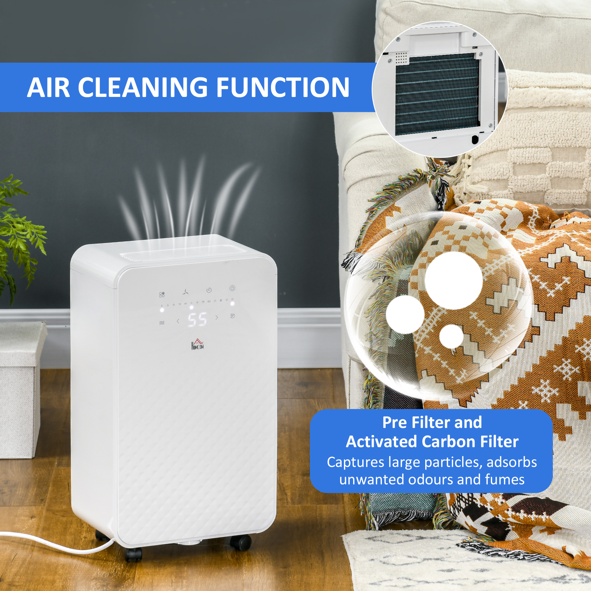 Portable Dehumidifier With Air Purifier