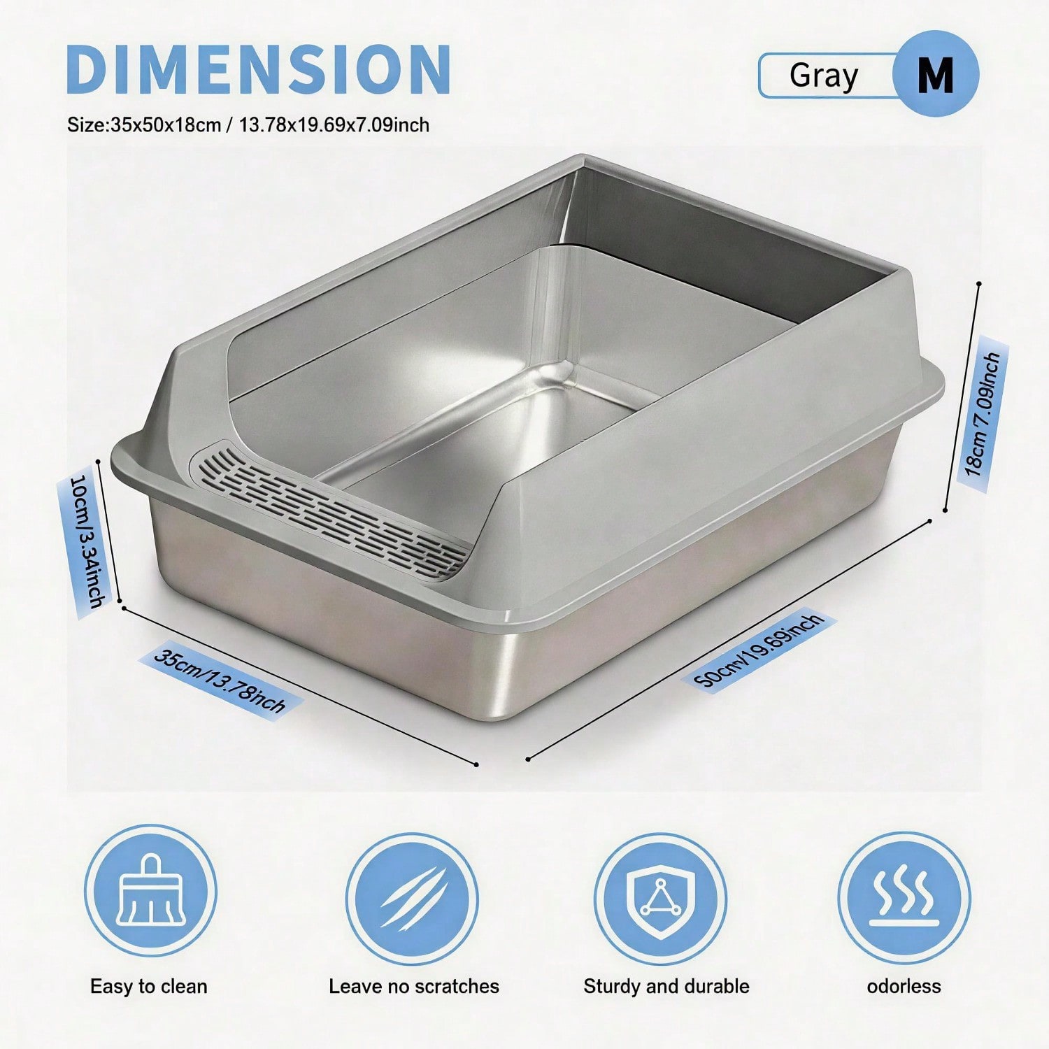 Stainless Steel Cat Litter Box