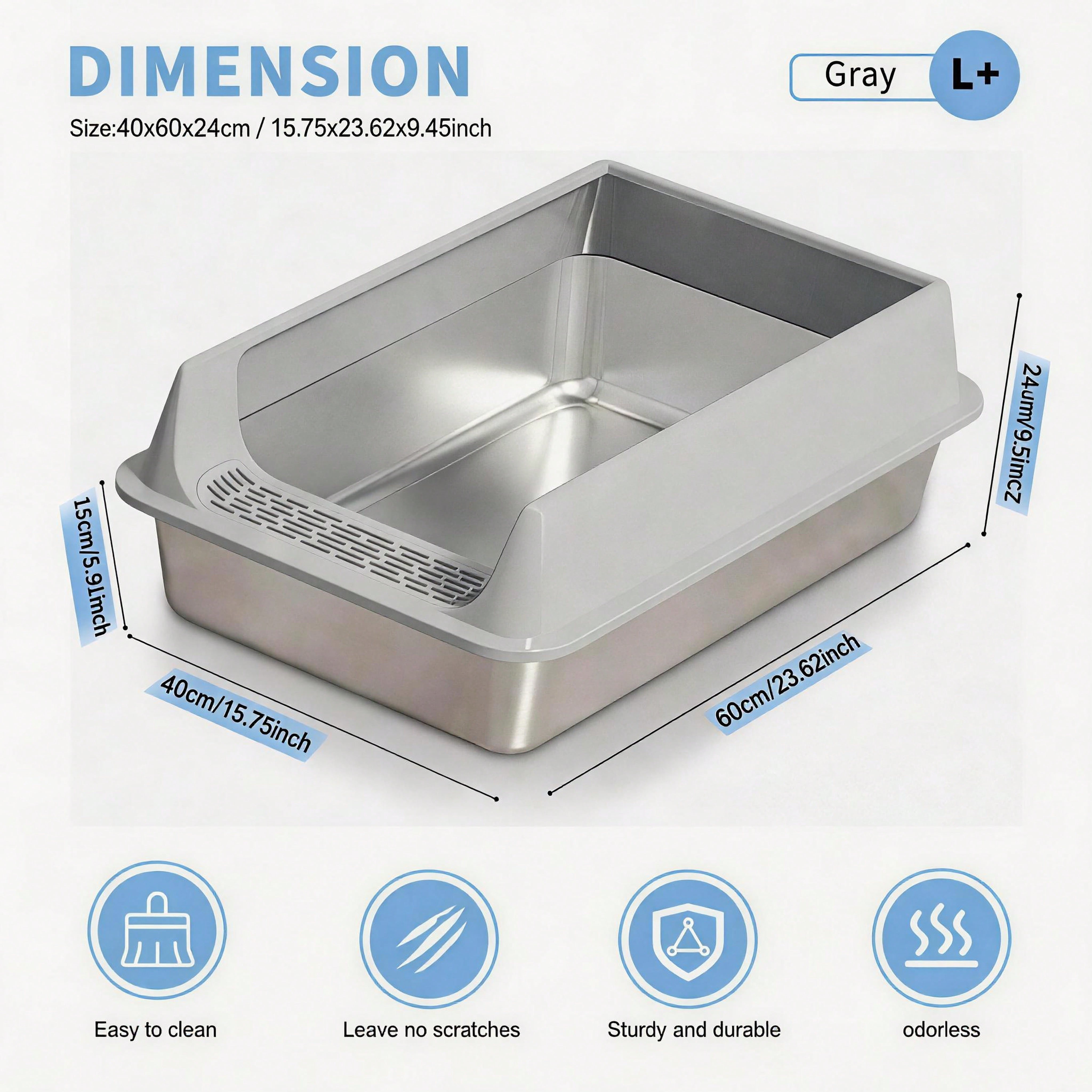 Stainless Steel Cat Litter Box