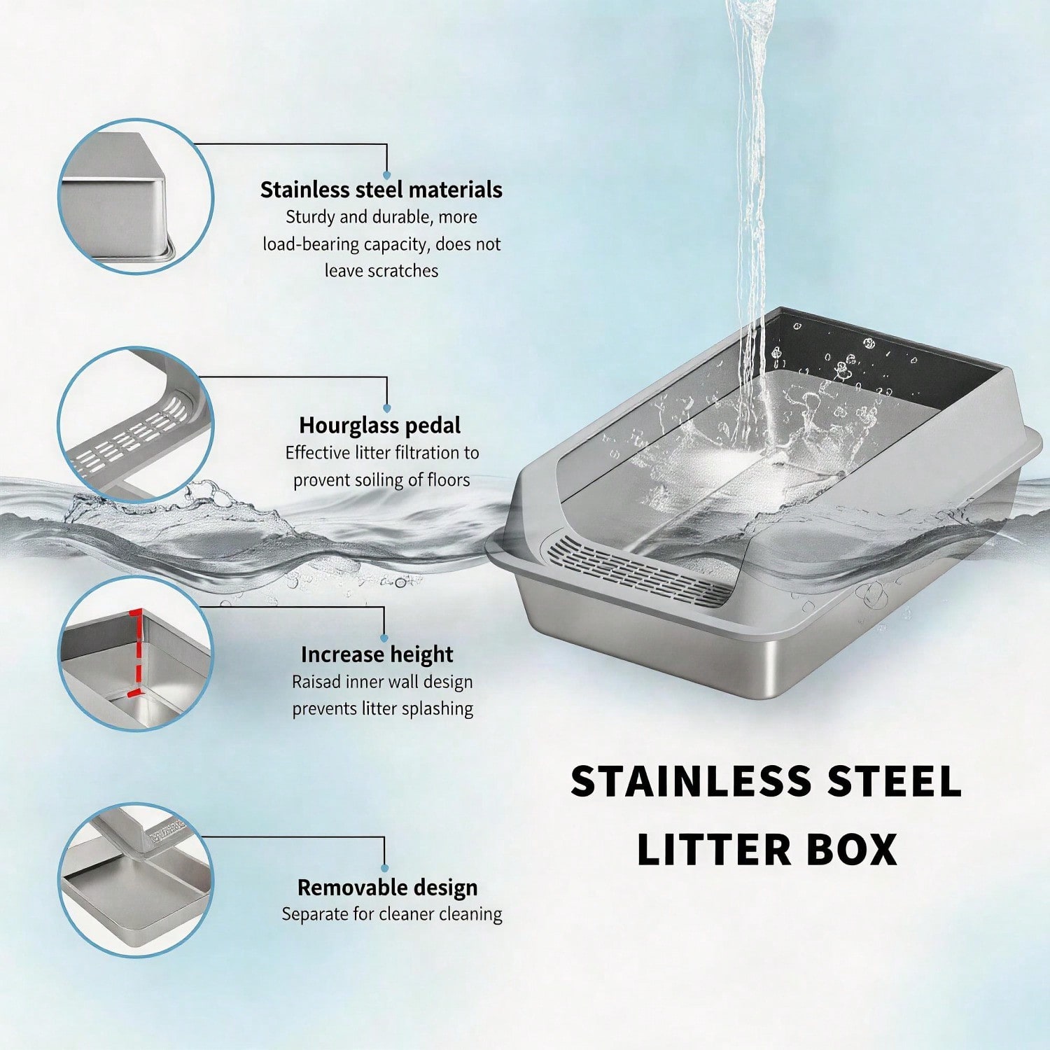 Stainless Steel Cat Litter Box