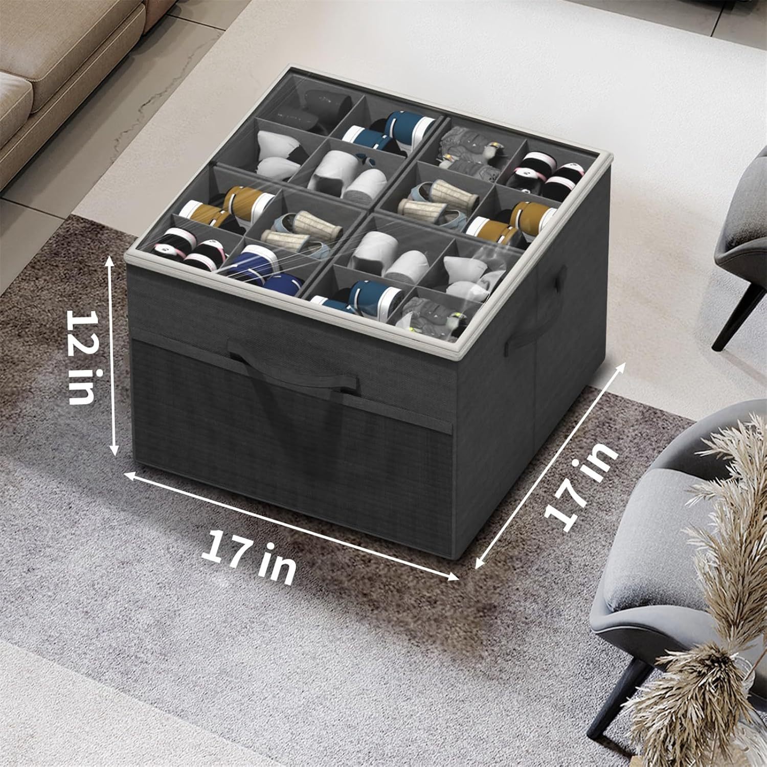 Transparent Foldable Shoe Box Multi-functional Storage