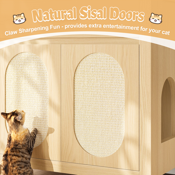 Wooden Cat Litter Box Enclosure With Storage
