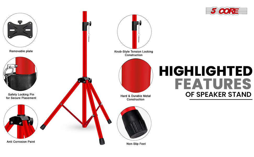 Adjustable Speaker Stand Pair