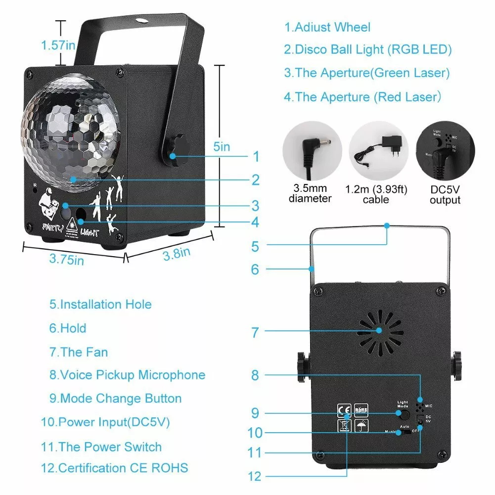 LED Laser Projector Stage Light