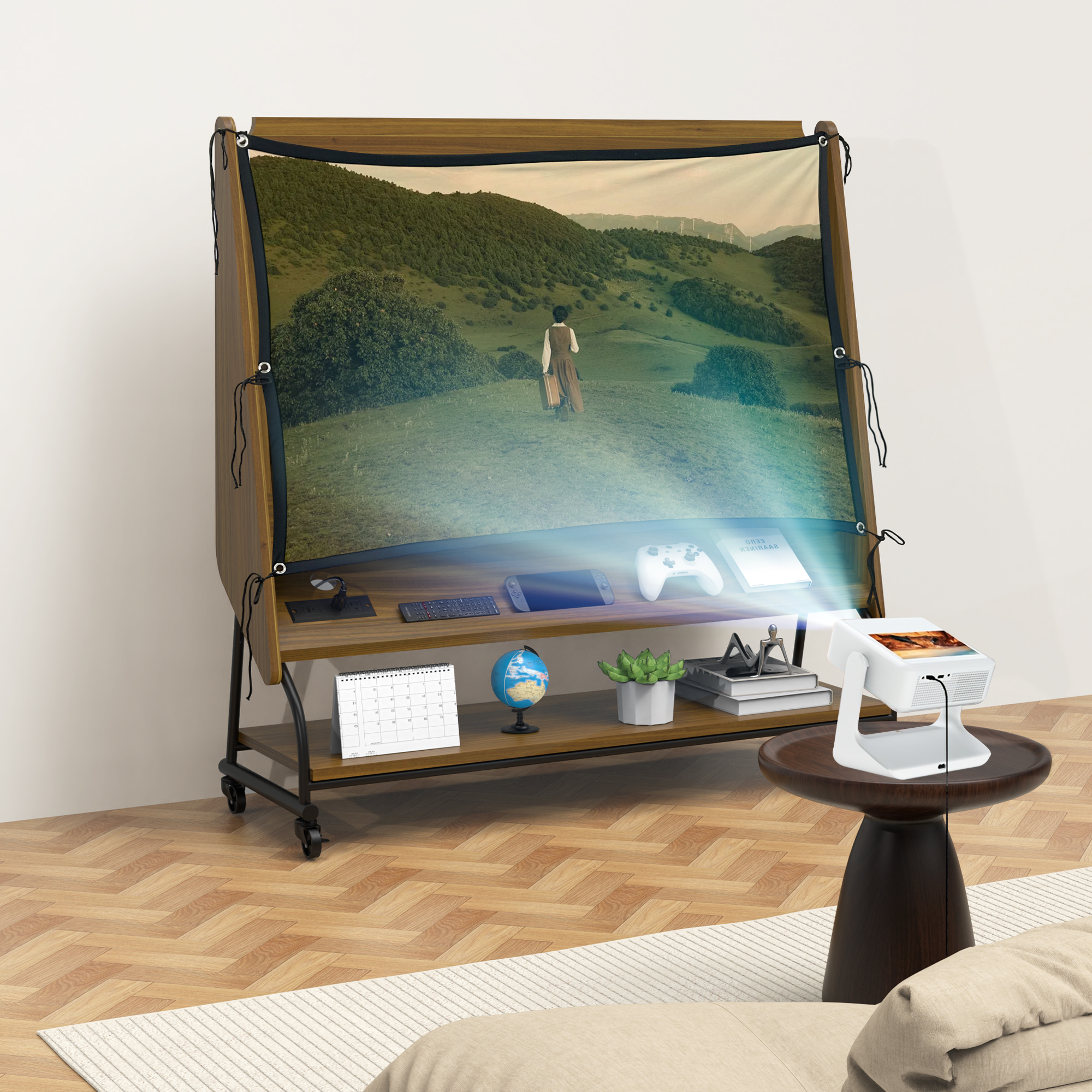Mobile TV Stand Rolling Cart
