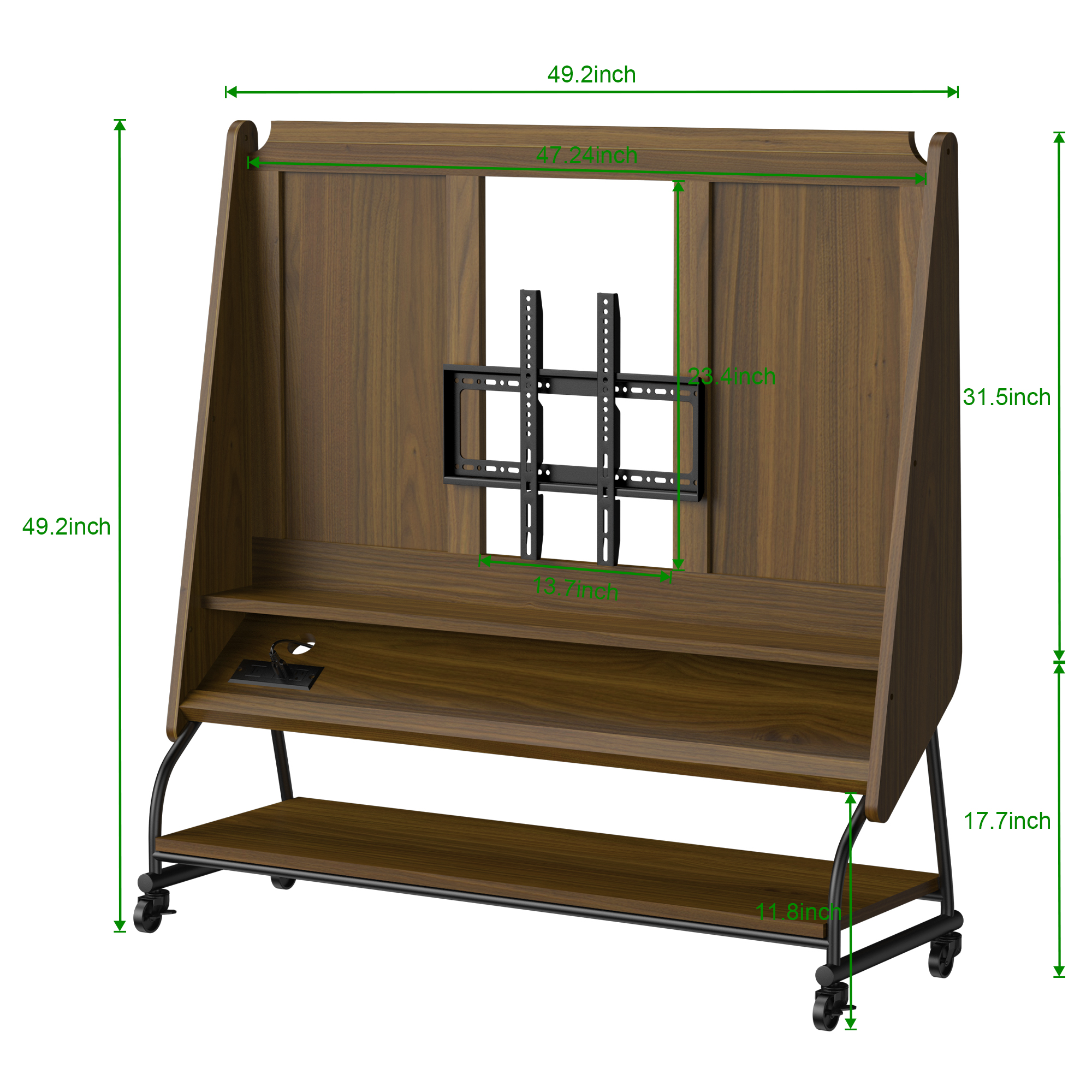 Mobile TV Stand Rolling Cart