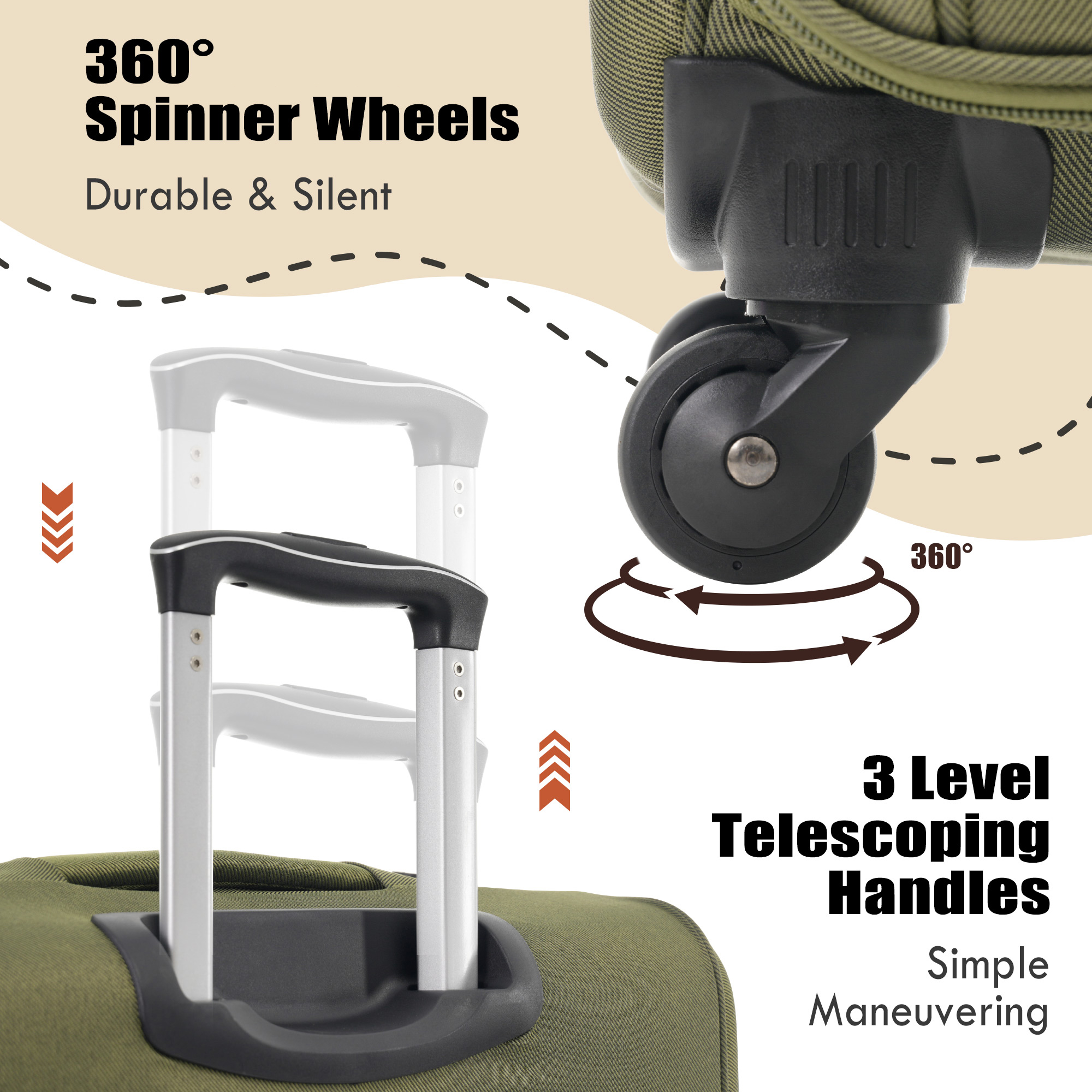 Expandable Softside Luggage 3 Piece Set