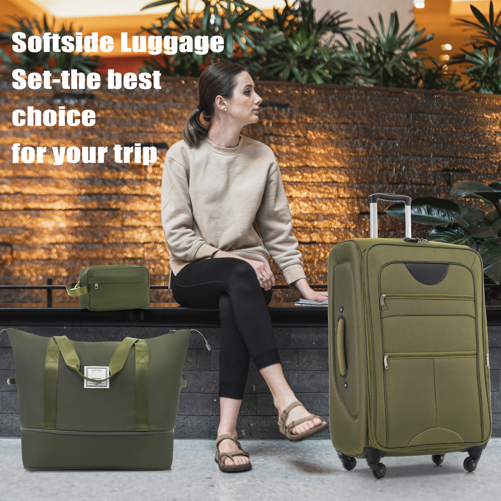 Expandable Softside Luggage 3 Piece Set
