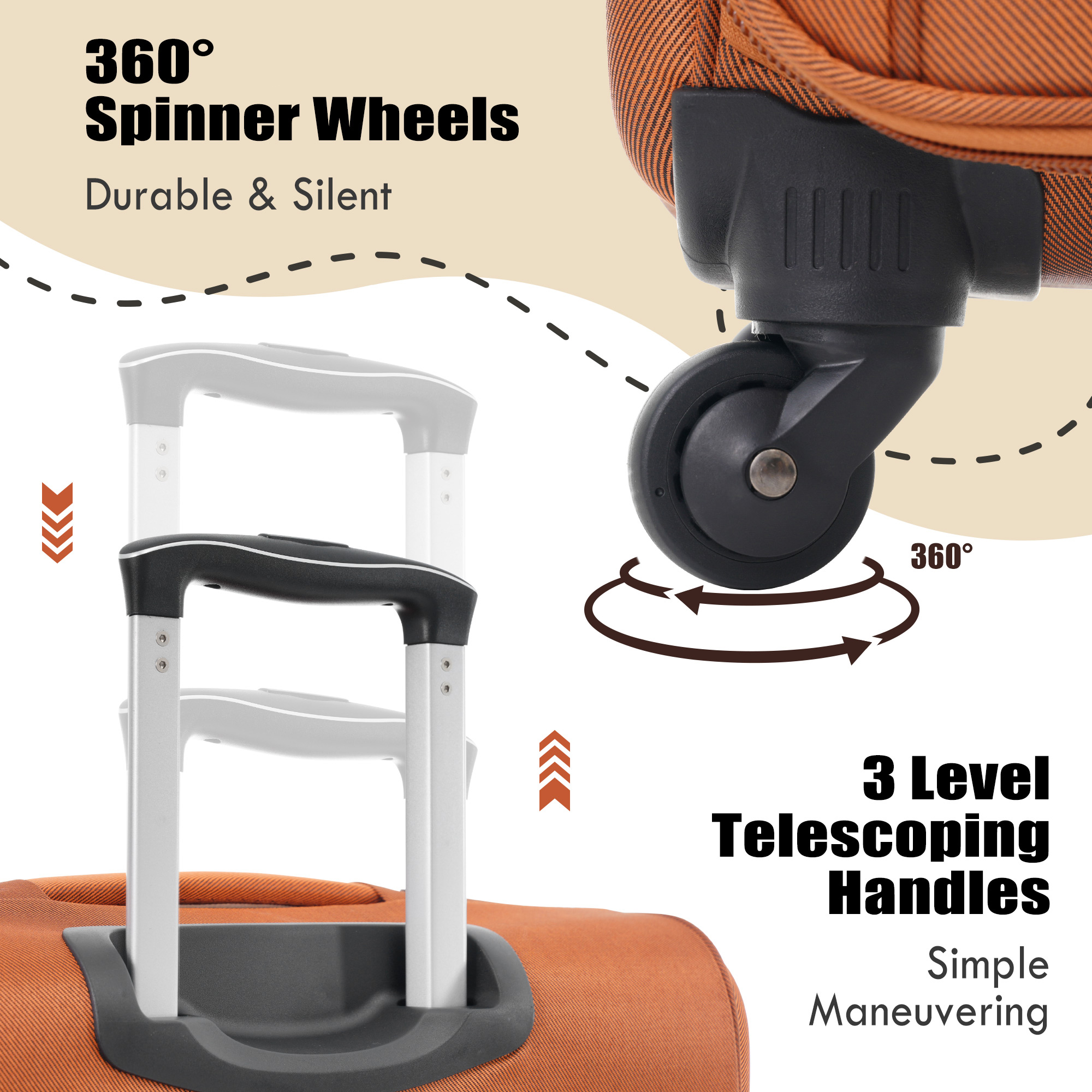 Expandable 3 Piece Luggage Set