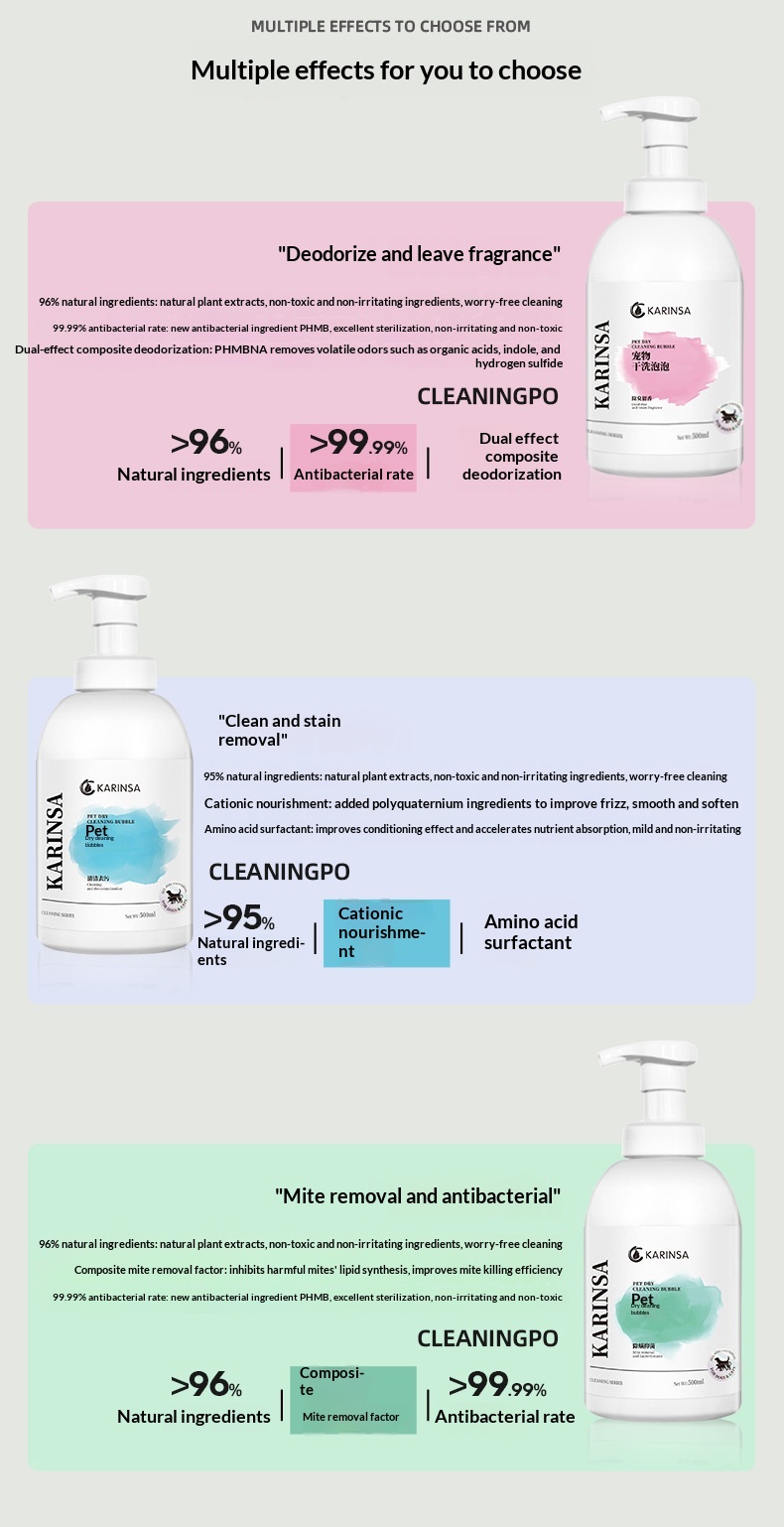 Pet No-Rinse Foam Shampoo