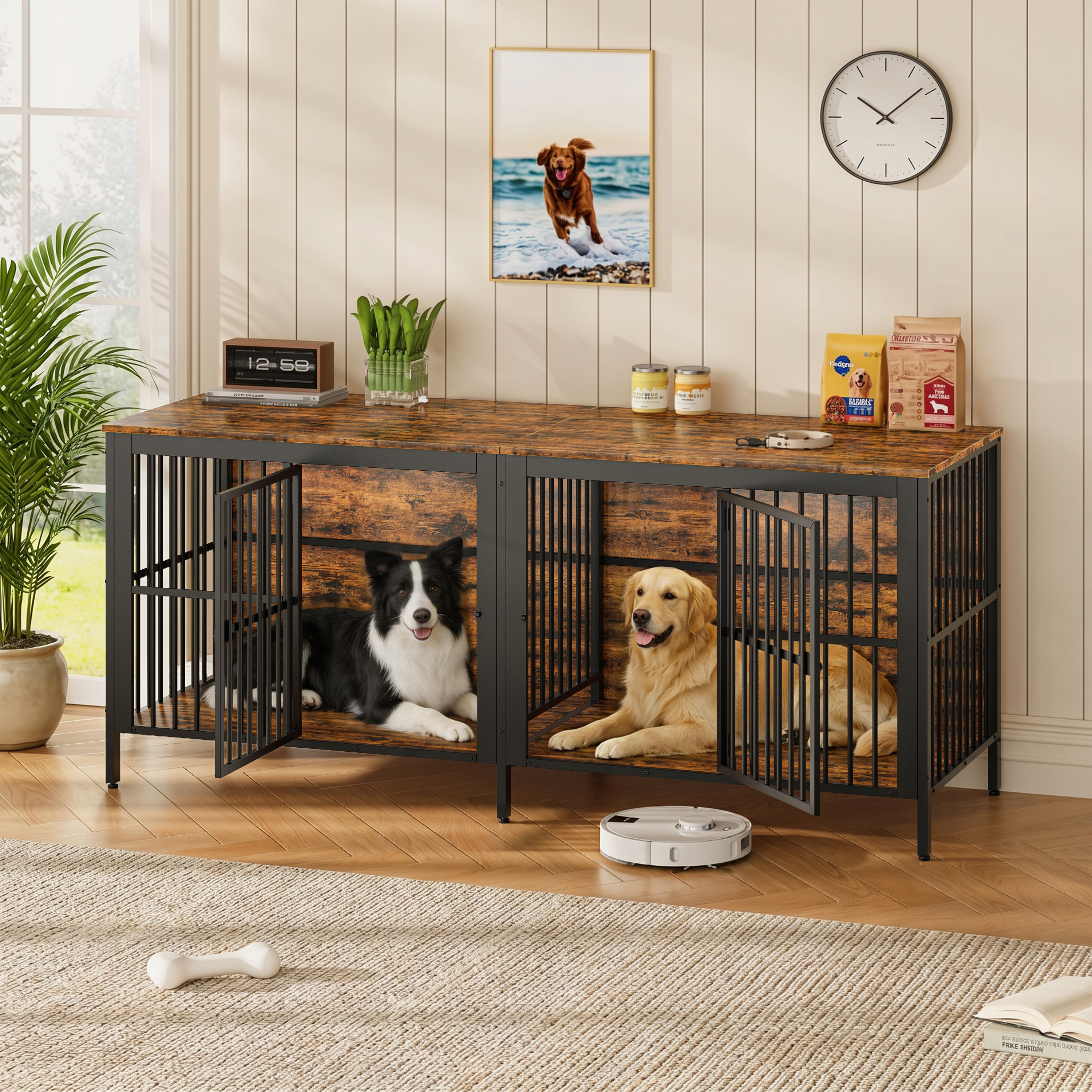 Dog Crate End Table Heavy Duty Rustic