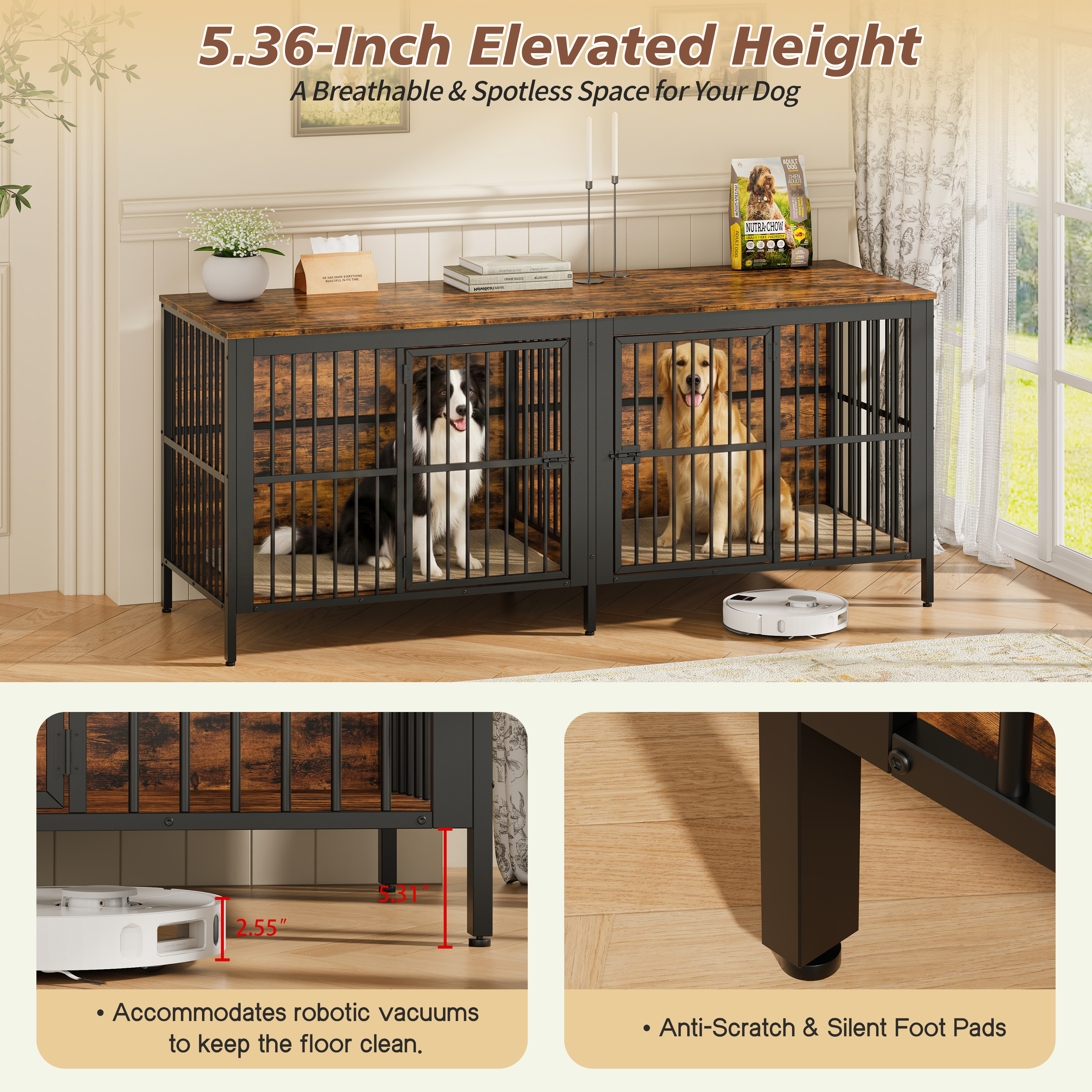 Dog Crate End Table Heavy Duty Rustic