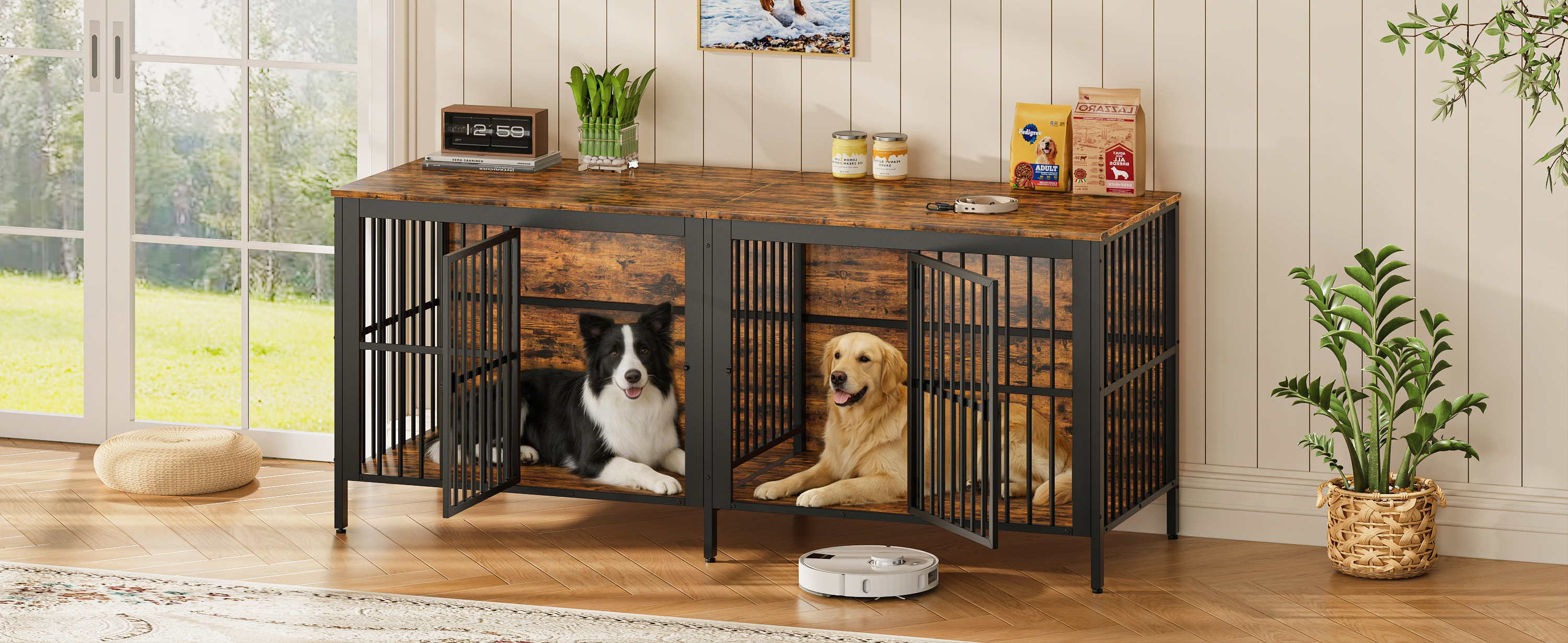 Dog Crate End Table Heavy Duty Rustic