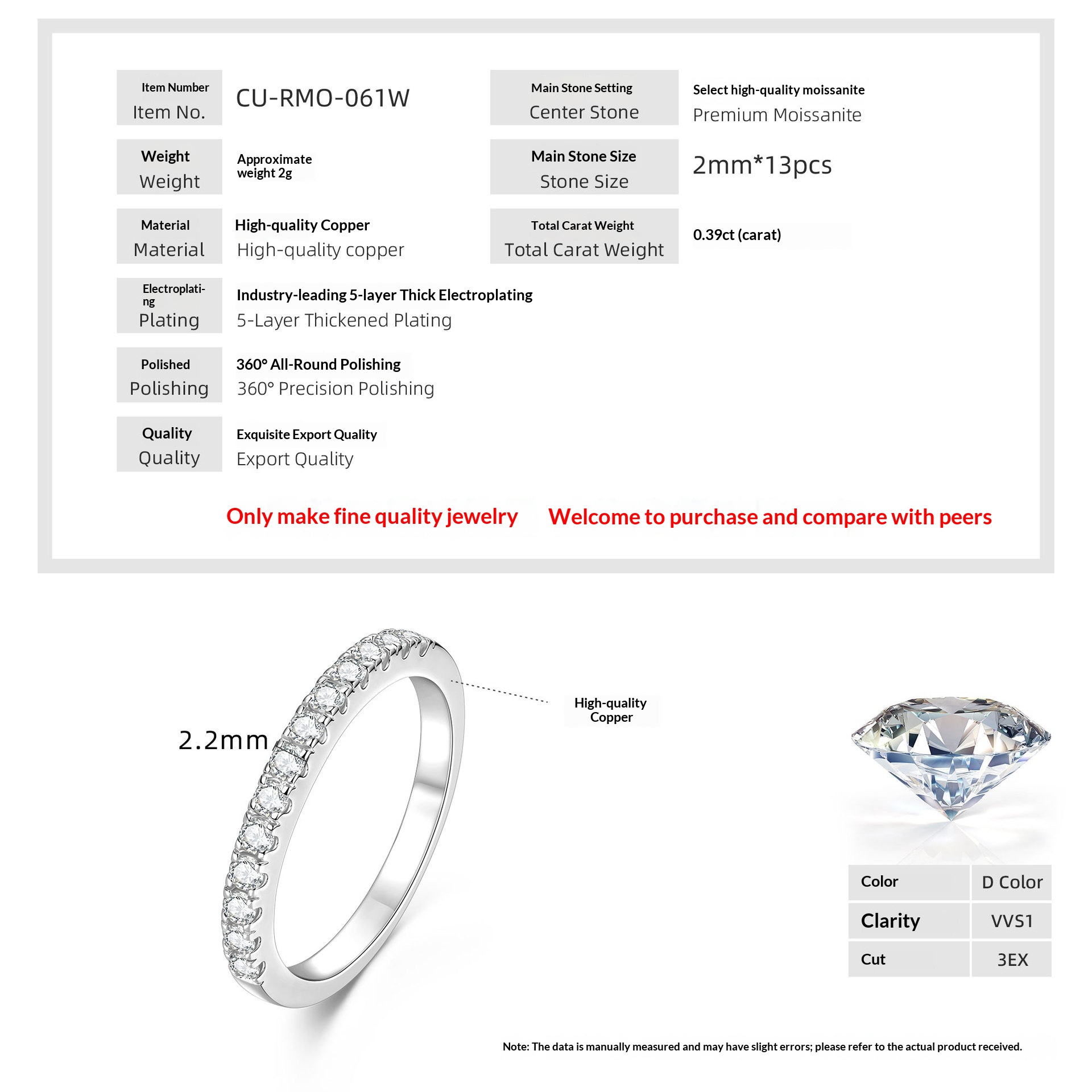 14k Gold Moissanite Ring