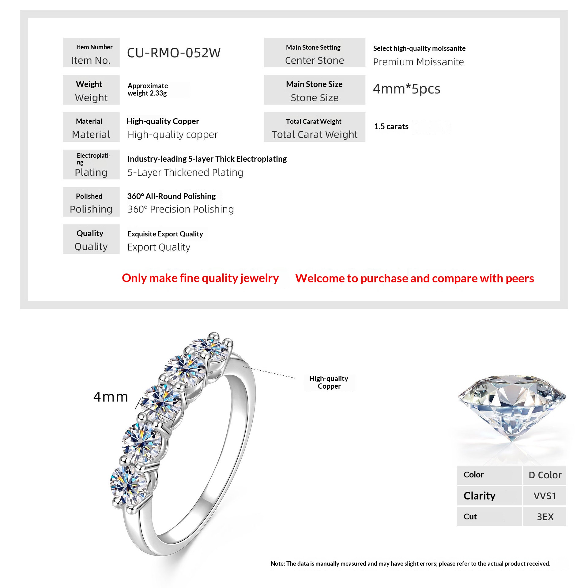 14k Gold Moissanite Ring