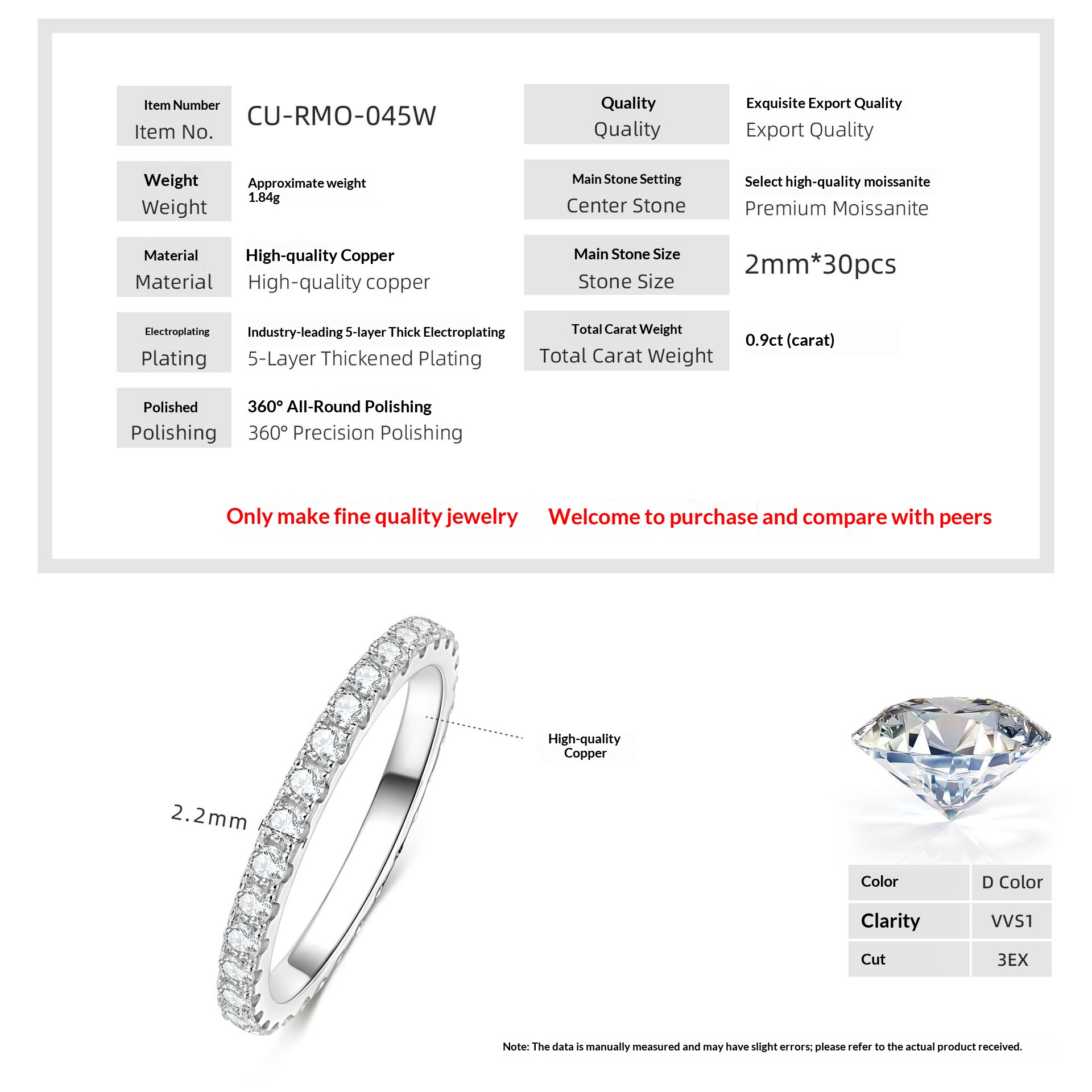 14k Gold Moissanite Ring