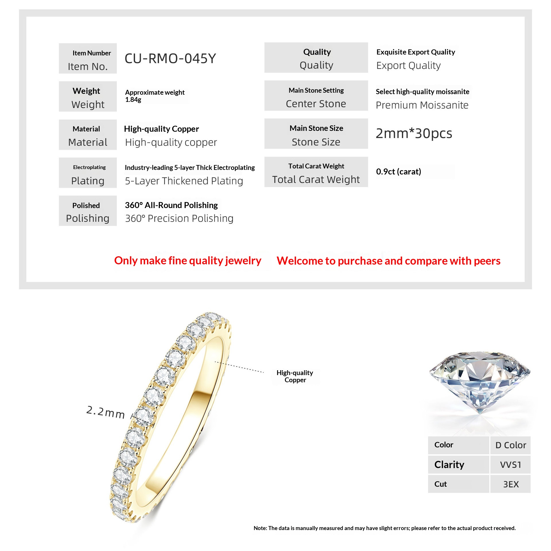 14k Gold Moissanite Ring