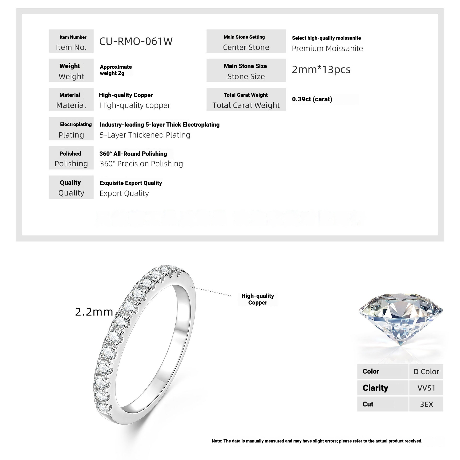 14k Gold Moissanite Ring