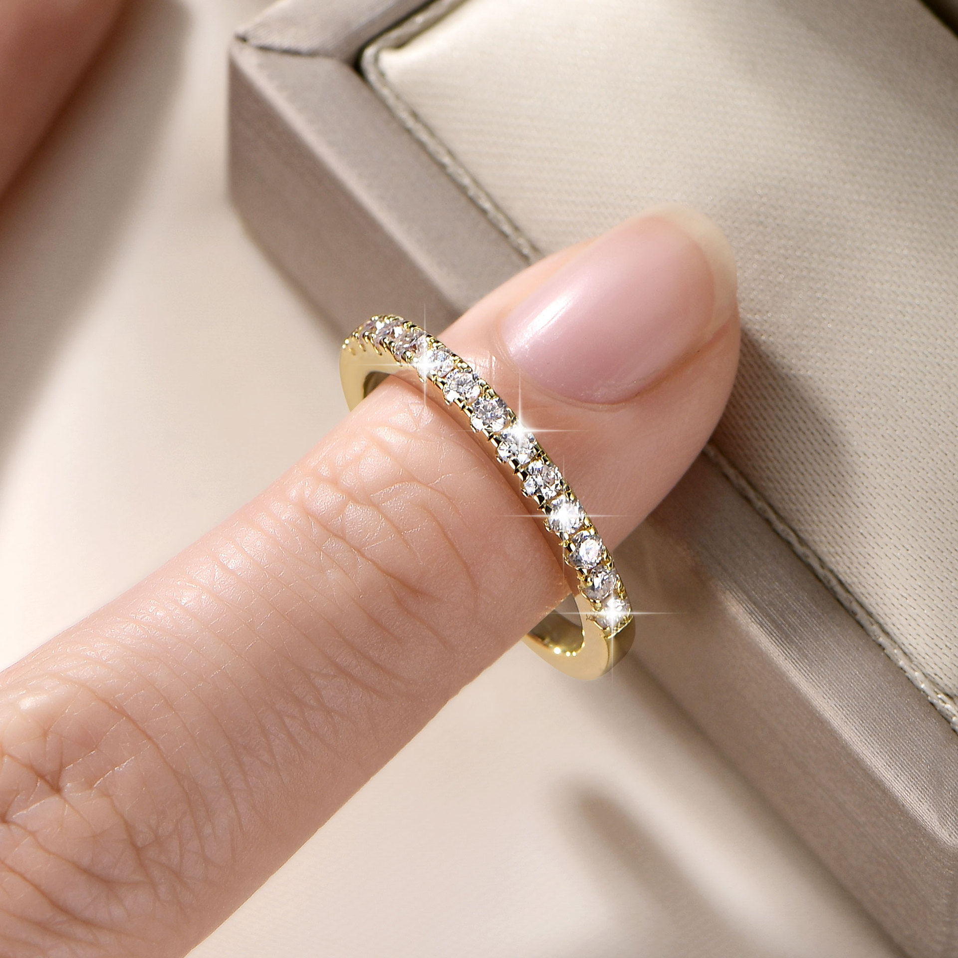 14k Gold Moissanite Ring