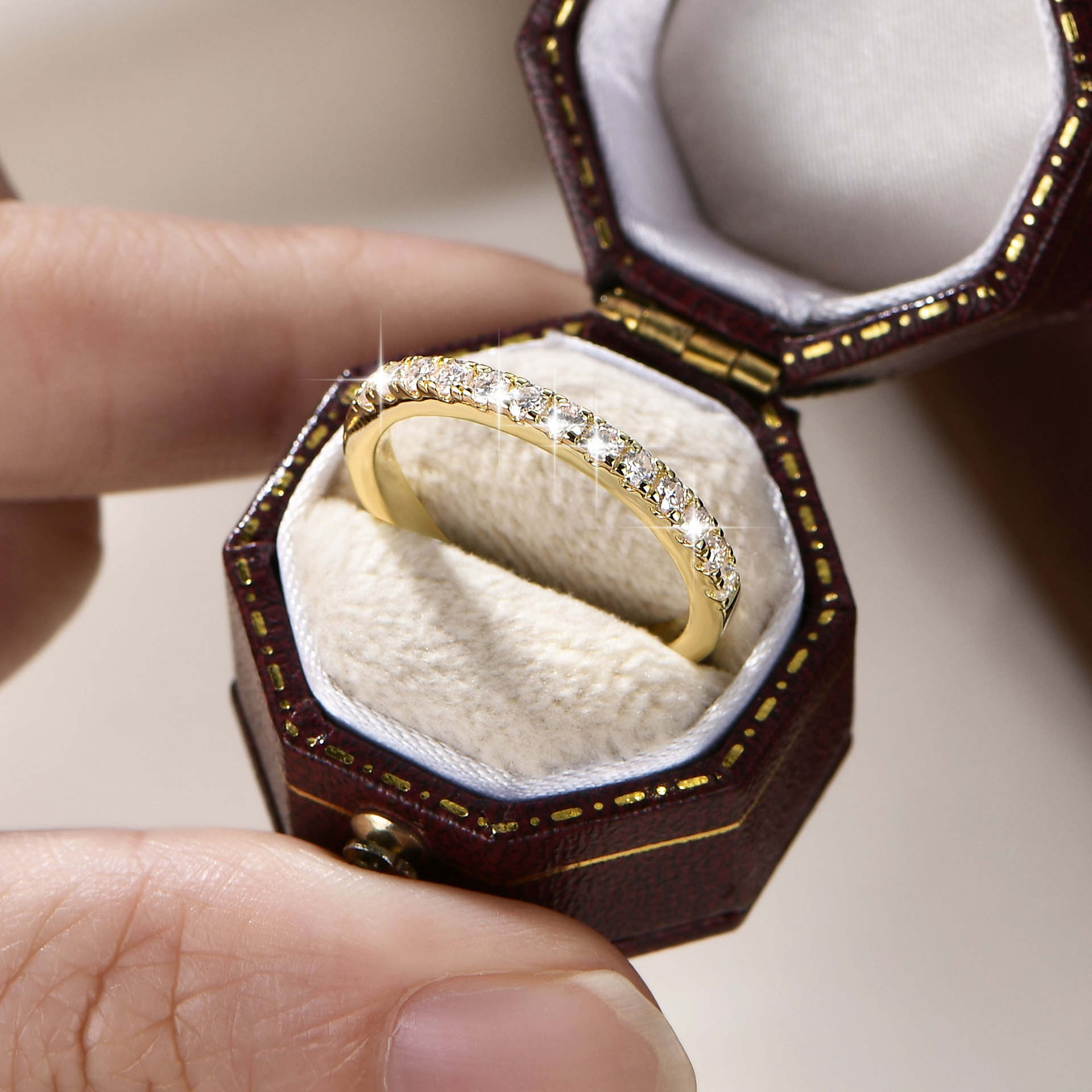 14k Gold Moissanite Ring