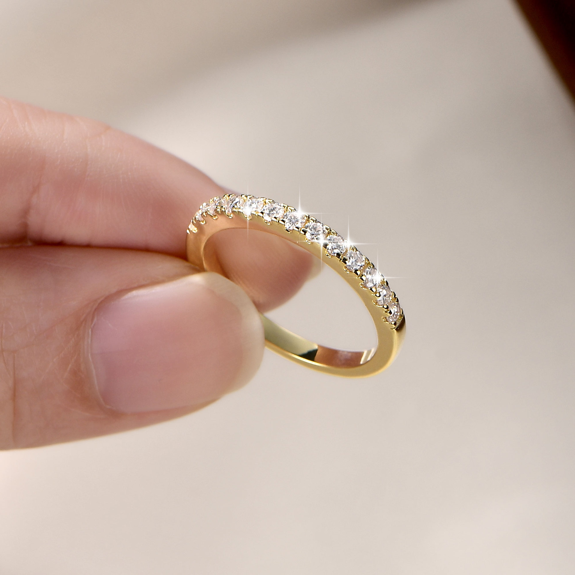 14k Gold Moissanite Ring