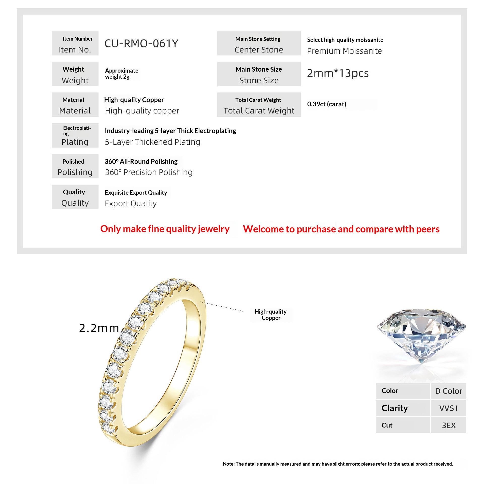 14k Gold Moissanite Ring