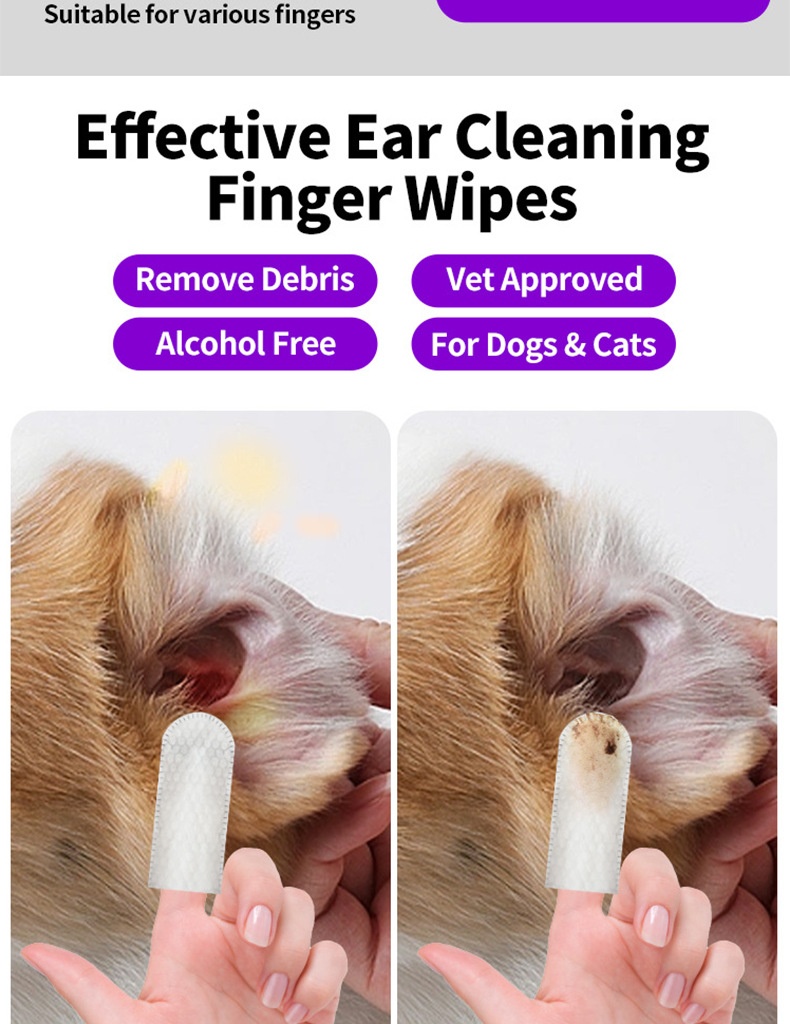 Disposable Pet Cleaning Products Teeth Cleaning Wipes Ear Care Fingertips Ear Mite Removal Cat And Dog Ear Cleaning Pet Products