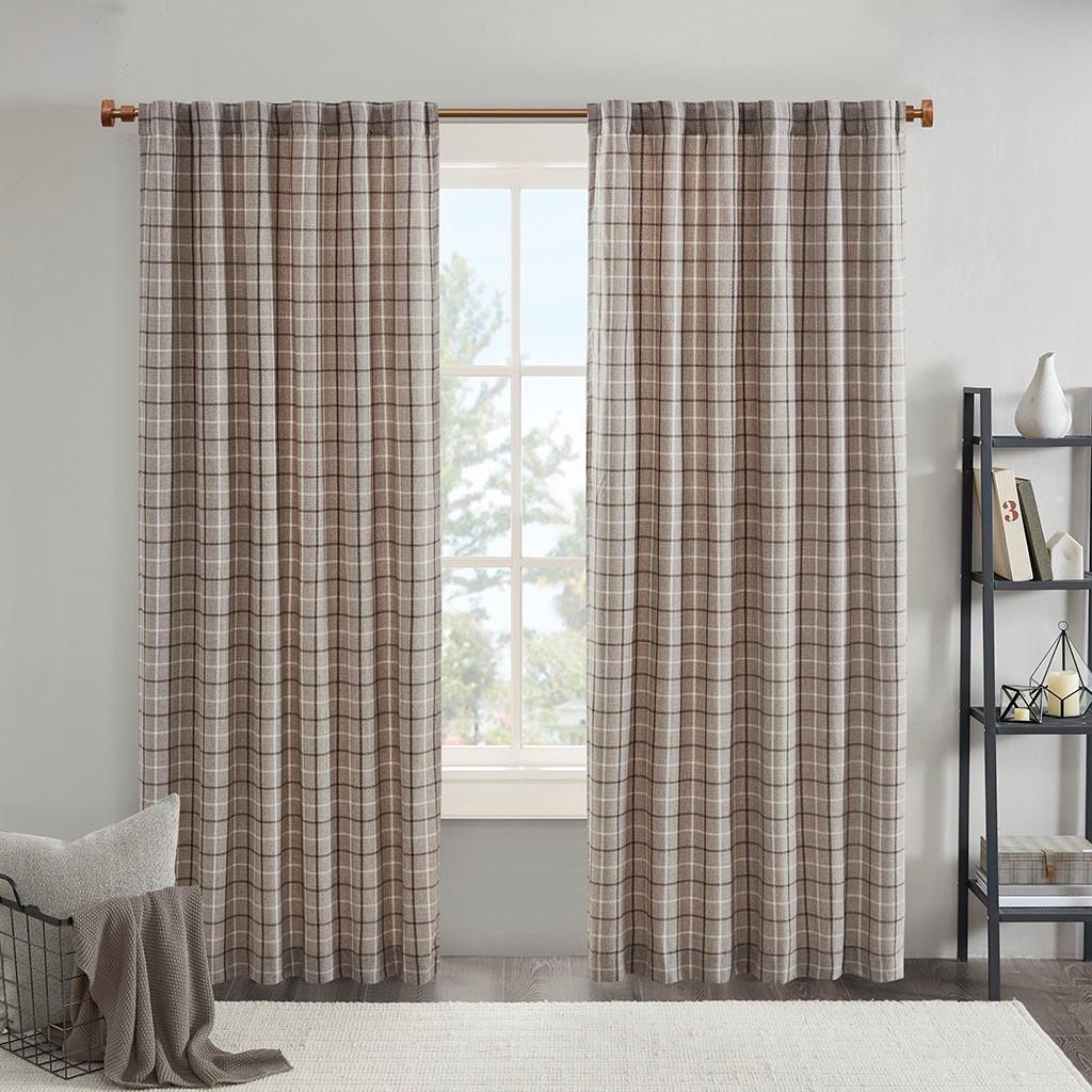 Plaid Rod Pocket Curtain
