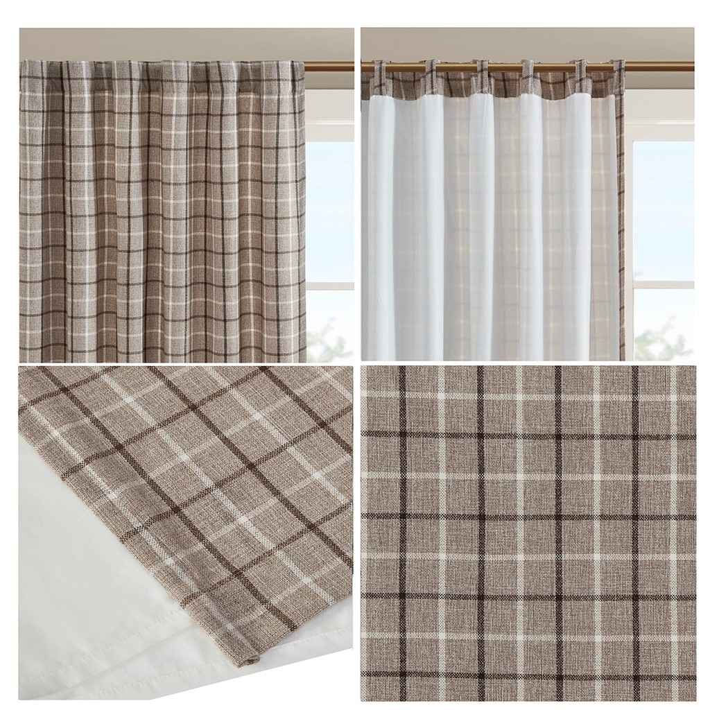 Plaid Rod Pocket Curtain
