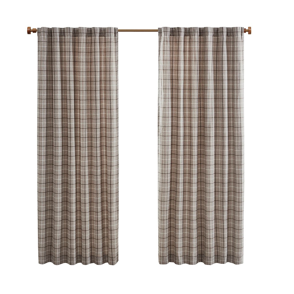 Plaid Rod Pocket Curtain