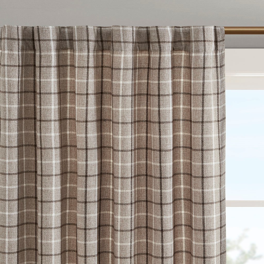 Plaid Rod Pocket Curtain