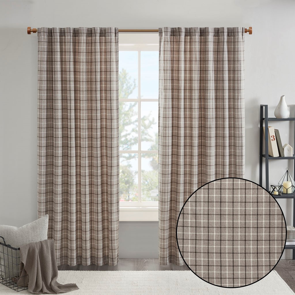 Plaid Rod Pocket Curtain