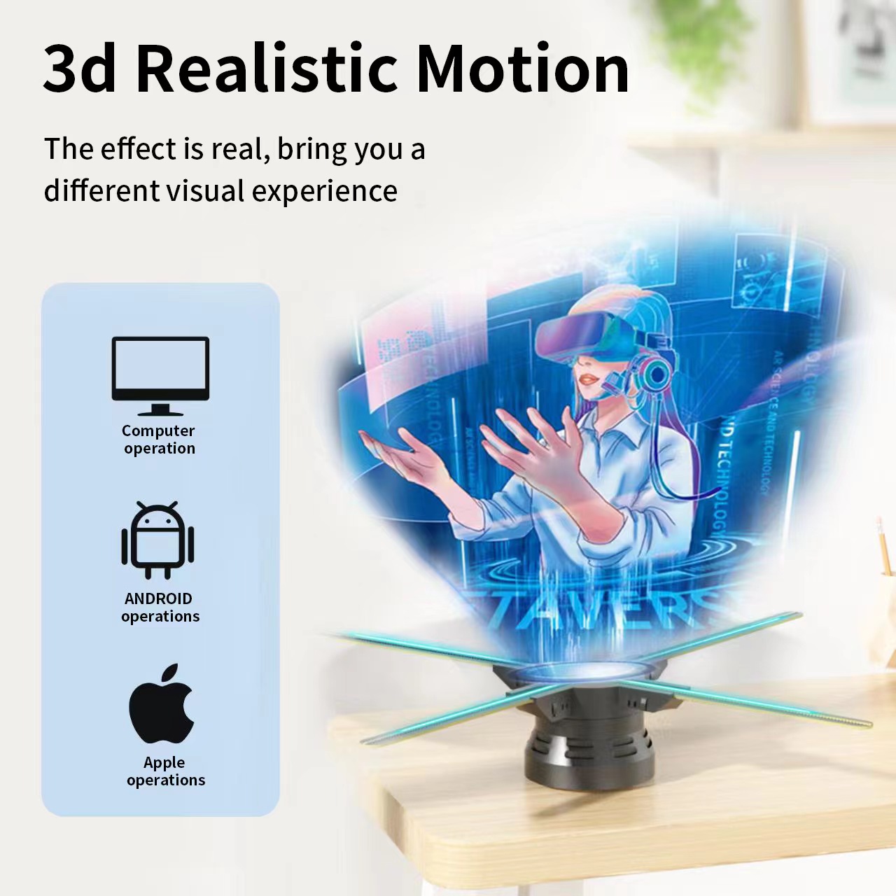 3D Hologram Fan Projector
