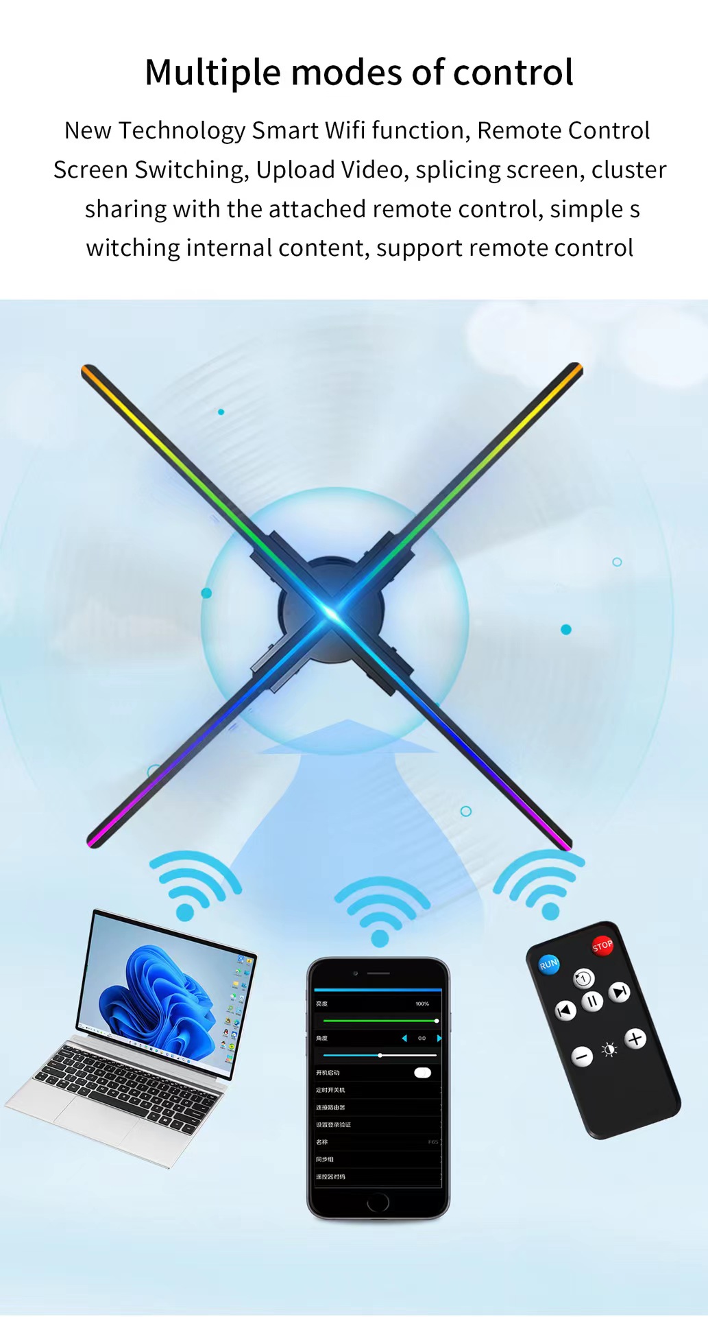 3D Hologram Fan Projector