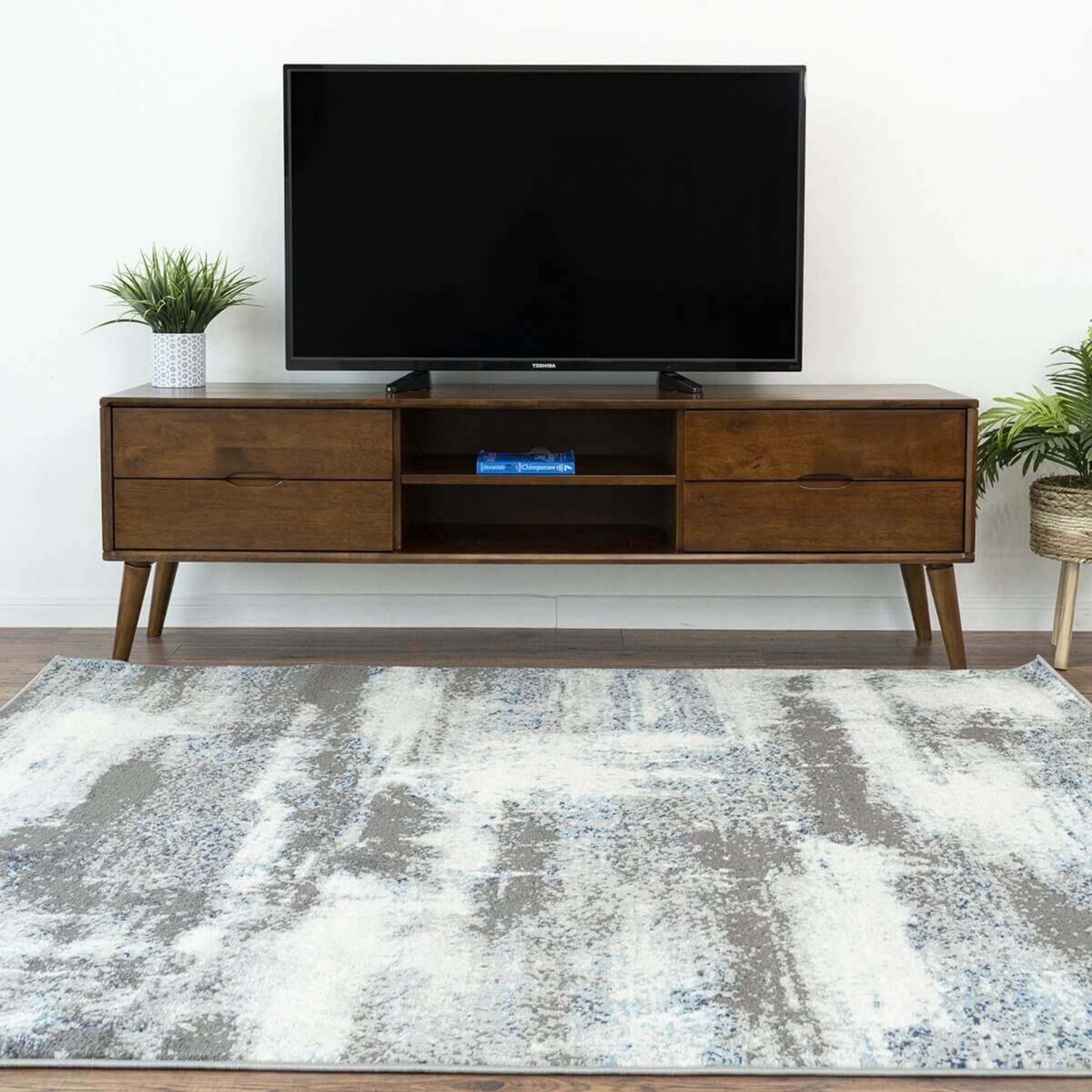 Adrian Mid-Century TV Stand Walnut Wood