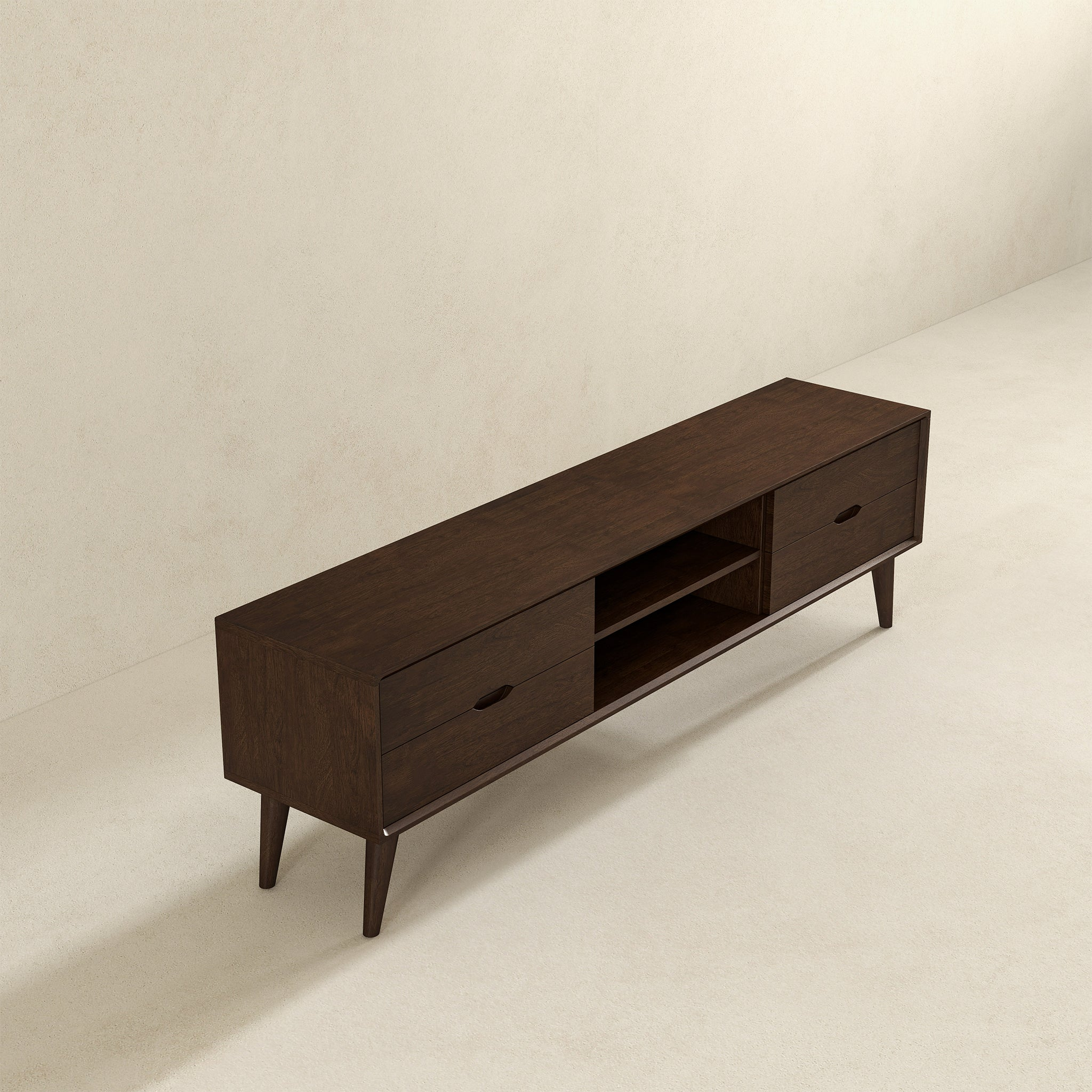 Adrian Mid-Century TV Stand Walnut Wood