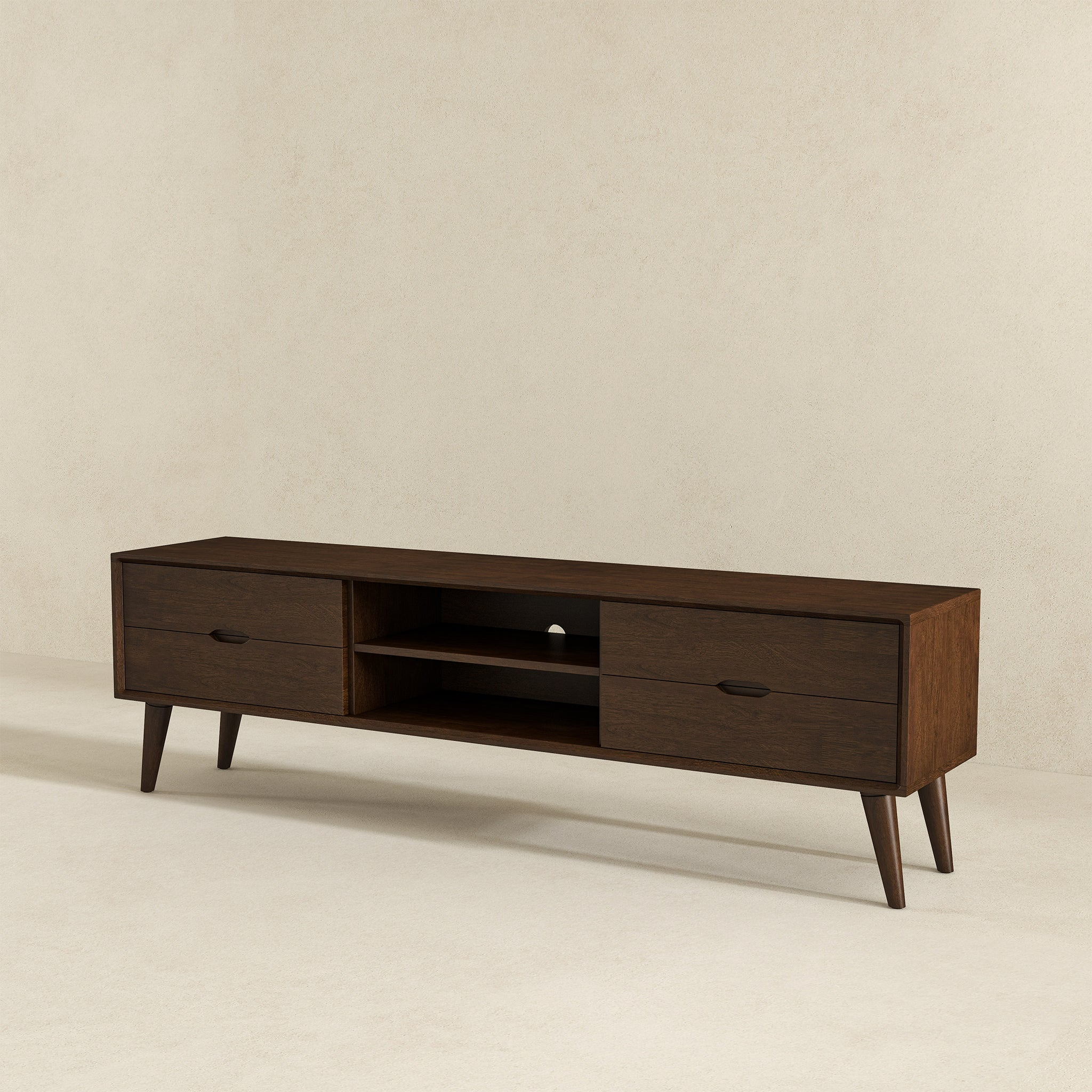Adrian Mid-Century TV Stand Walnut Wood